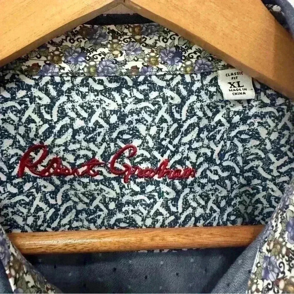 Robert Graham Men’s Blue Button Down Shirt XL Modern Americana Business Casual - Picture 6 of 7